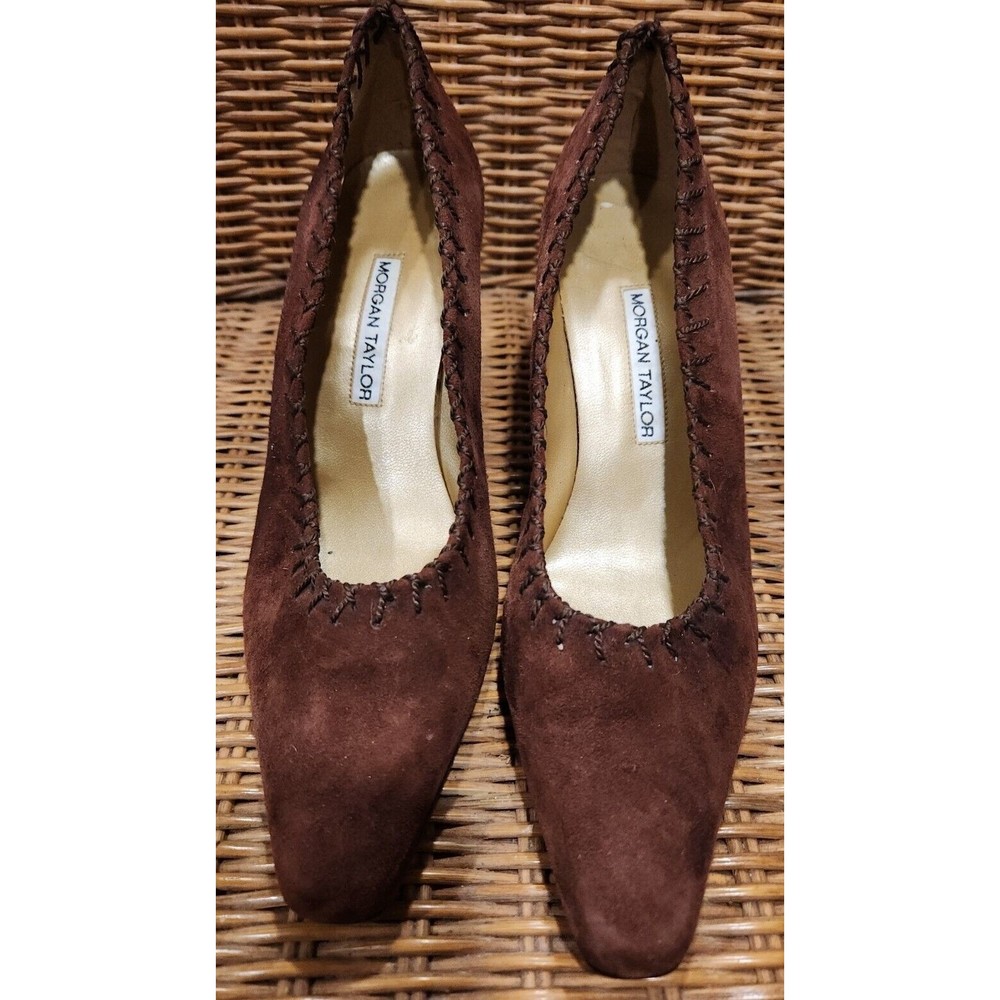 Morgan Taylor Made in Spain Brown Suede Leather Womens Shoes Size 5.5 B